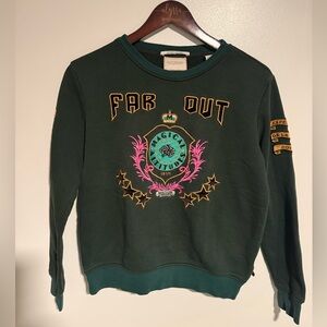 Scotch & Soda Green Sweatshirt with Pink & Gold Embroidered Crest